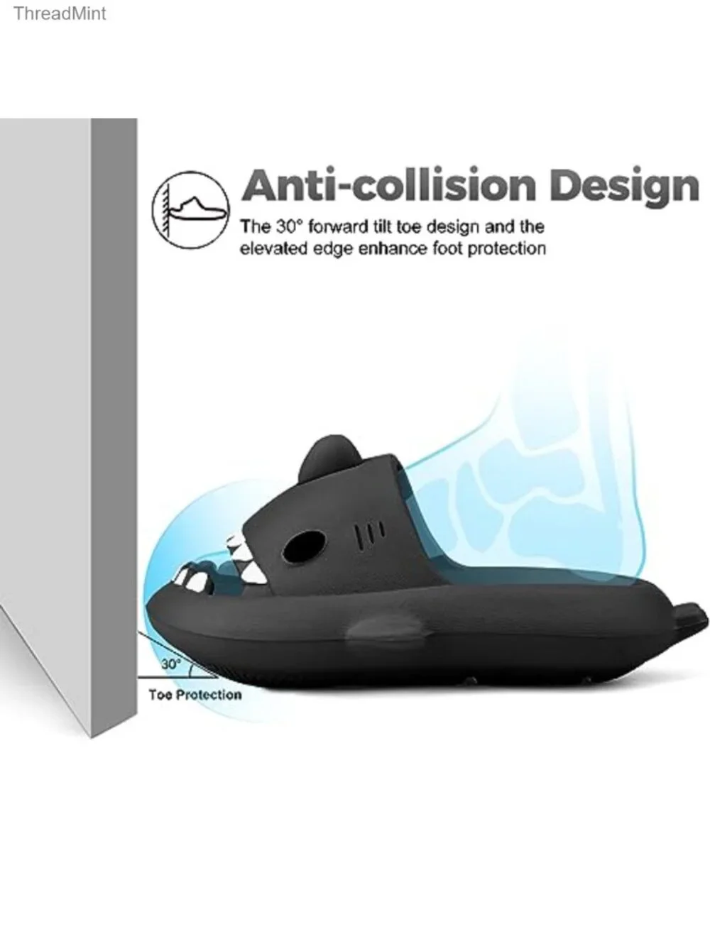 Kids Shark Slides EVA Quick Dry Toddler Boy Girl Non-Slip Pool Beach Sandals